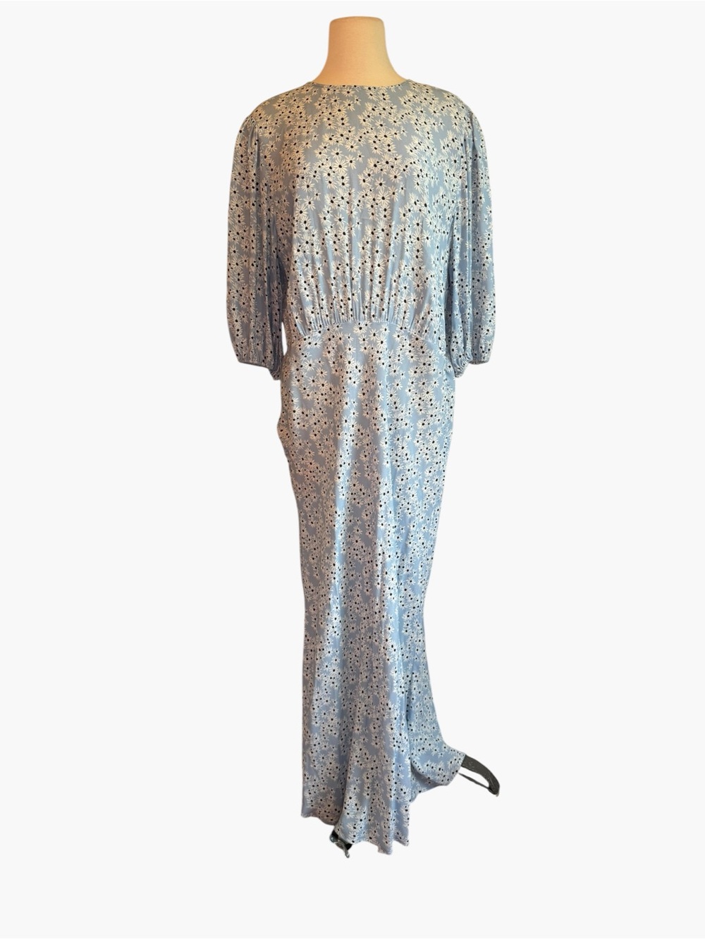 Rixo Blue Floral Maxi Dress